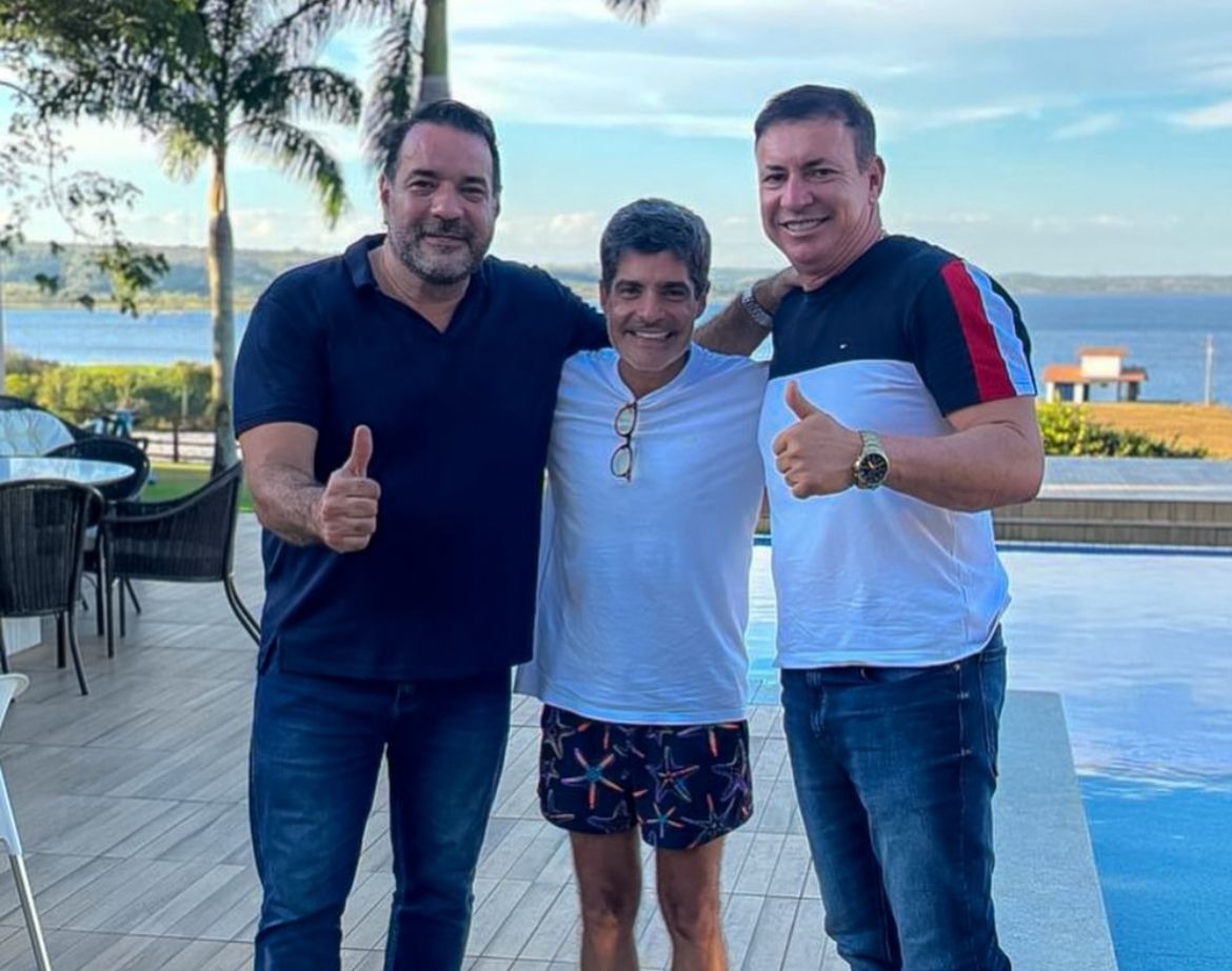 Alan Sanches e Ditinho são recebidos por ACM Neto para almoço político no interior da Bahia