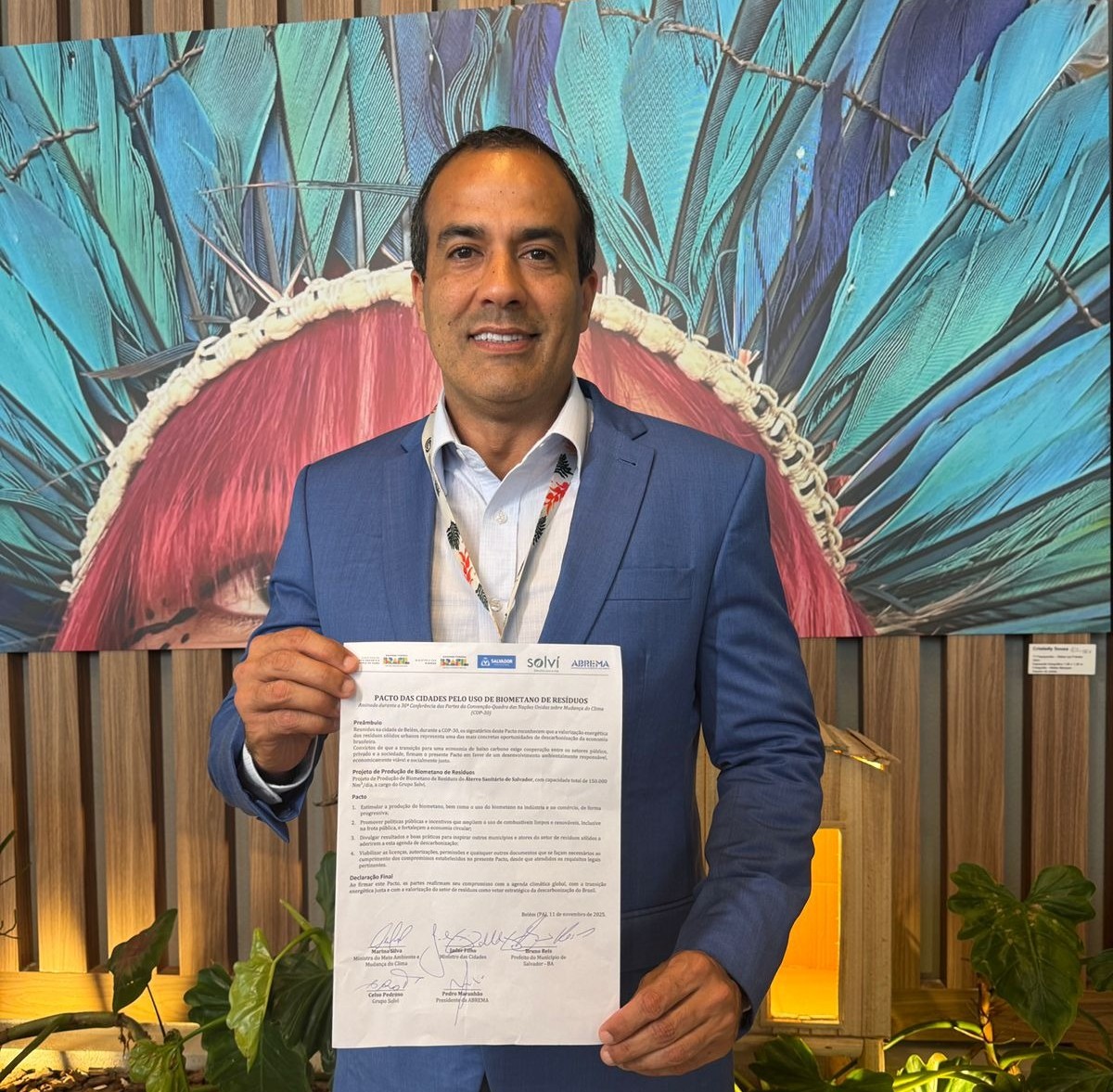 COP30: Bruno Reis assina pacto que prevê descarbonização e produção de biometano pelo aterro sanitário de Salvador